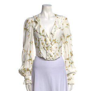 Floral Print V-Neck Crop Top